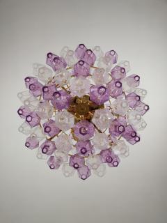  JL Light Style Murano glass poliedri chandelier in poliedro shaped in clear and amethyst color - 4293923