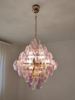  JL Light Style Murano glass poliedri chandelier in poliedro shaped in clear and amethyst color - 4293924