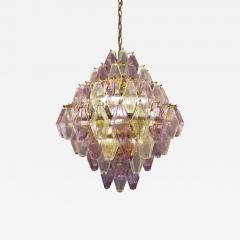  JL Light Style Murano glass poliedri chandelier in poliedro shaped in clear and amethyst color - 4325645