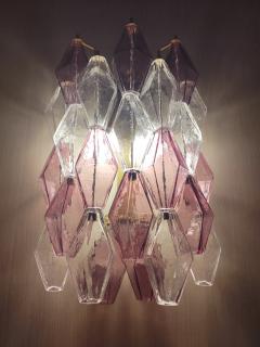 JL Light Style Murano glass poliedri wall sconce in amethyst and clear color - 4297778