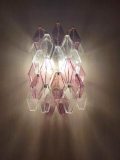 JL Light Style Murano glass poliedri wall sconce in amethyst and clear color - 4297780