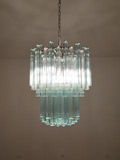  JL Light Style Murano glass triedri chandelier alternated tiers clear and green colors - 4294363