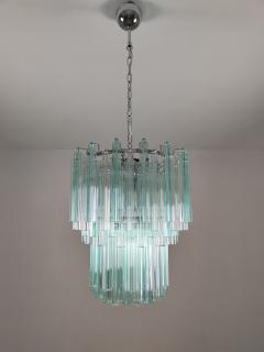  JL Light Style Murano glass triedri chandelier alternated tiers clear and green colors - 4294365