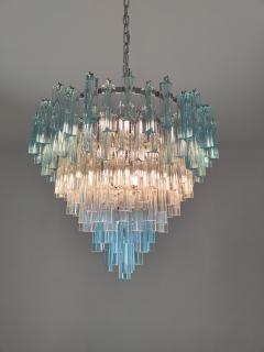  JL Light Style Murano glass triedri chandelier cascade bicolor clear and blue - 4294323