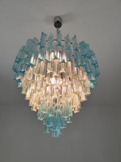 JL Light Style Murano glass triedri chandelier cascade bicolor clear and blue - 4294325