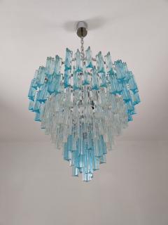  JL Light Style Murano glass triedri chandelier cascade bicolor clear and blue - 4294327