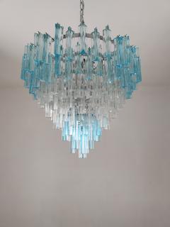  JL Light Style Murano glass triedri chandelier cascade bicolor clear and blue - 4294336