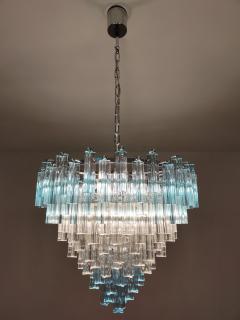  JL Light Style Murano glass triedri chandelier cascade bicolor clear and blue - 4294338