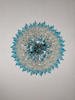  JL Light Style Murano glass triedri chandelier cascade bicolor clear and blue - 4294339