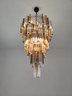  JL Light Style Murano glass triedri chandelier in clear amber and smokey color - 4295209
