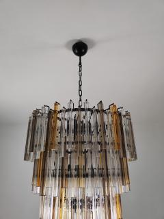  JL Light Style Murano glass triedri chandelier in clear amber and smokey color - 4295231