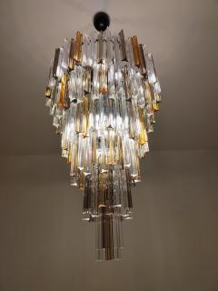  JL Light Style Murano glass triedri chandelier in clear amber and smokey color - 4295263