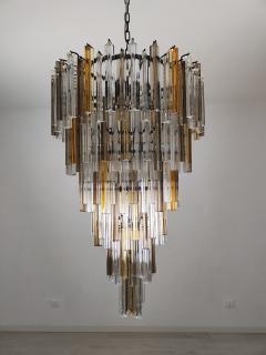  JL Light Style Murano glass triedri chandelier in clear amber and smokey color - 4295282