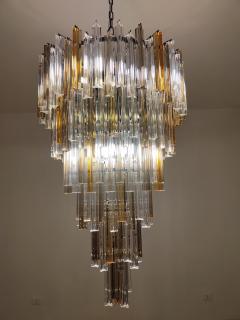  JL Light Style Murano glass triedri chandelier in clear amber and smokey color - 4295283