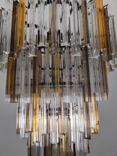  JL Light Style Murano glass triedri chandelier in clear amber and smokey color - 4295288