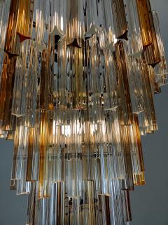  JL Light Style Murano glass triedri chandelier in clear amber and smokey color - 4295293