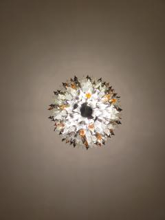  JL Light Style Murano glass triedri chandelier in clear amber and smokey color - 4295295