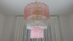  JL Light Style Murano glass tronchi tiers chandelier with clear and pink glasses - 4294213