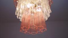  JL Light Style Murano glass tronchi tiers chandelier with clear and pink glasses - 4294217