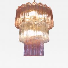  JL Light Style Murano glass tronchi tiers chandelier with clear and pink glasses - 4402238