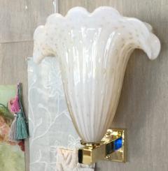  JL Light Style Murano glass wall sconce Shell white and gold - 4299743