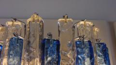  JL Light Style Murano glass wall sconce alternated hammered clear and blue bars - 4298037