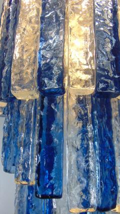  JL Light Style Murano glass wall sconce cascade shaped hammered bars clear and blue - 4298086