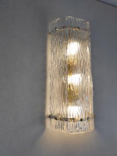  JL Light Style Murano glass wall sconce clear bark slabs - 4298502