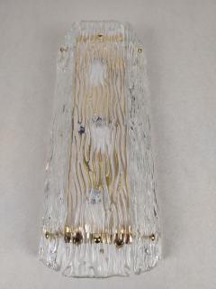  JL Light Style Murano glass wall sconce clear bark slabs - 4298503
