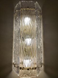  JL Light Style Murano glass wall sconce clear bark slabs - 4298508