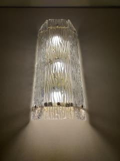  JL Light Style Murano glass wall sconce clear bark slabs - 4298509
