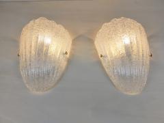  JL Light Style Murano glass wall sconce clear grained half cup - 4535031