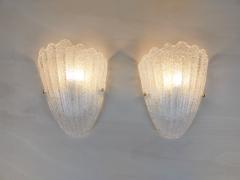  JL Light Style Murano glass wall sconce clear grained half cup - 4535032