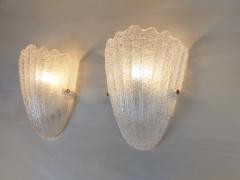  JL Light Style Murano glass wall sconce clear grained half cup - 4535033