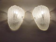  JL Light Style Murano glass wall sconce clear grained half cup - 4535035