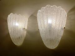  JL Light Style Murano glass wall sconce clear grained half cup - 4535036