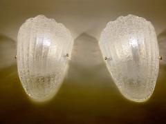  JL Light Style Murano glass wall sconce clear grained half cup - 4535037