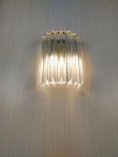  JL Light Style Murano glass wall sconce clear quadriedri - 4298370
