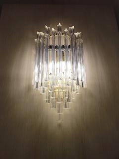  JL Light Style Murano glass wall sconce clear triedri in cascade shape - 4298361