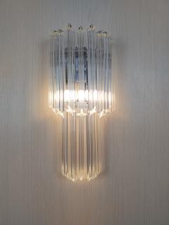  JL Light Style Murano glass wall sconce long tiers clear quadriedri - 4298375