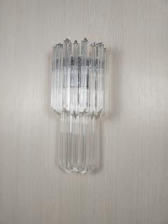  JL Light Style Murano glass wall sconce long tiers clear quadriedri - 4298377