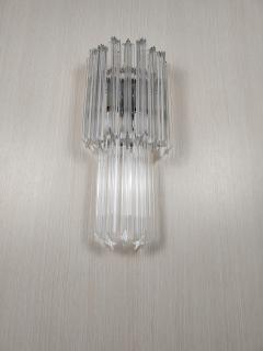  JL Light Style Murano glass wall sconce long tiers clear quadriedri - 4298378