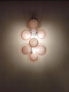  JL Light Style Murano glass wall sconce pink discs - 4297736