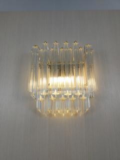  JL Light Style Murano glass wall sconce tiers clear quadriedri - 4298391