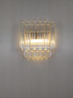  JL Light Style Murano glass wall sconce tiers clear quadriedri - 4298400
