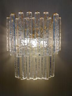  JL Light Style Murano glass wall sconce two Tiers hammered clear bars - 4298081