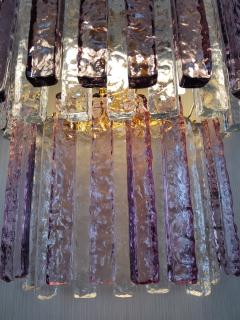  JL Light Style Murano glass wall sconce two tiers hammered amethyst and clear bars - 4298057