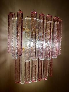  JL Light Style Murano glass wall sconce two tiers hammered amethyst and clear bars - 4298073