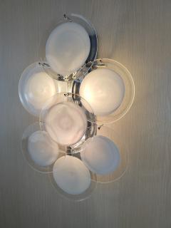  JL Light Style Murano glass wall sconce white discs - 4297725