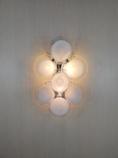  JL Light Style Murano glass wall sconce white discs - 4297726